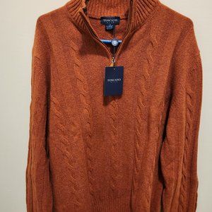 Tuscano 1/4 zip sweater cable knit Made in Italy